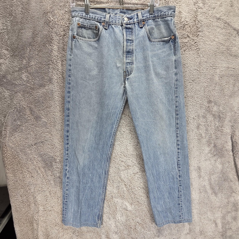 Vintage Levis 501 Jeans Mens Blue Made In USA Button Fly Straight Fits 31x28